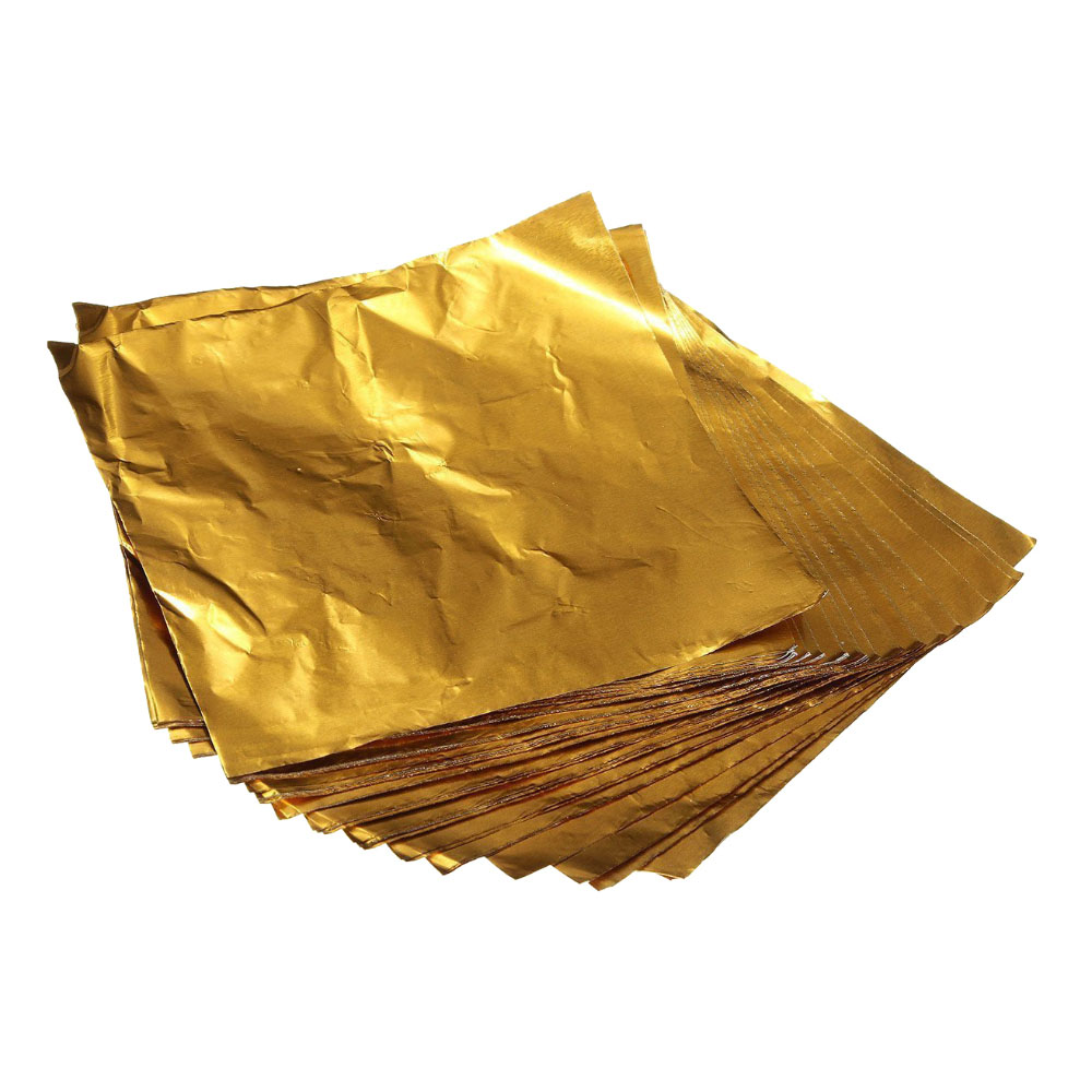 Feuille d’aluminium tablette dorée, 50g